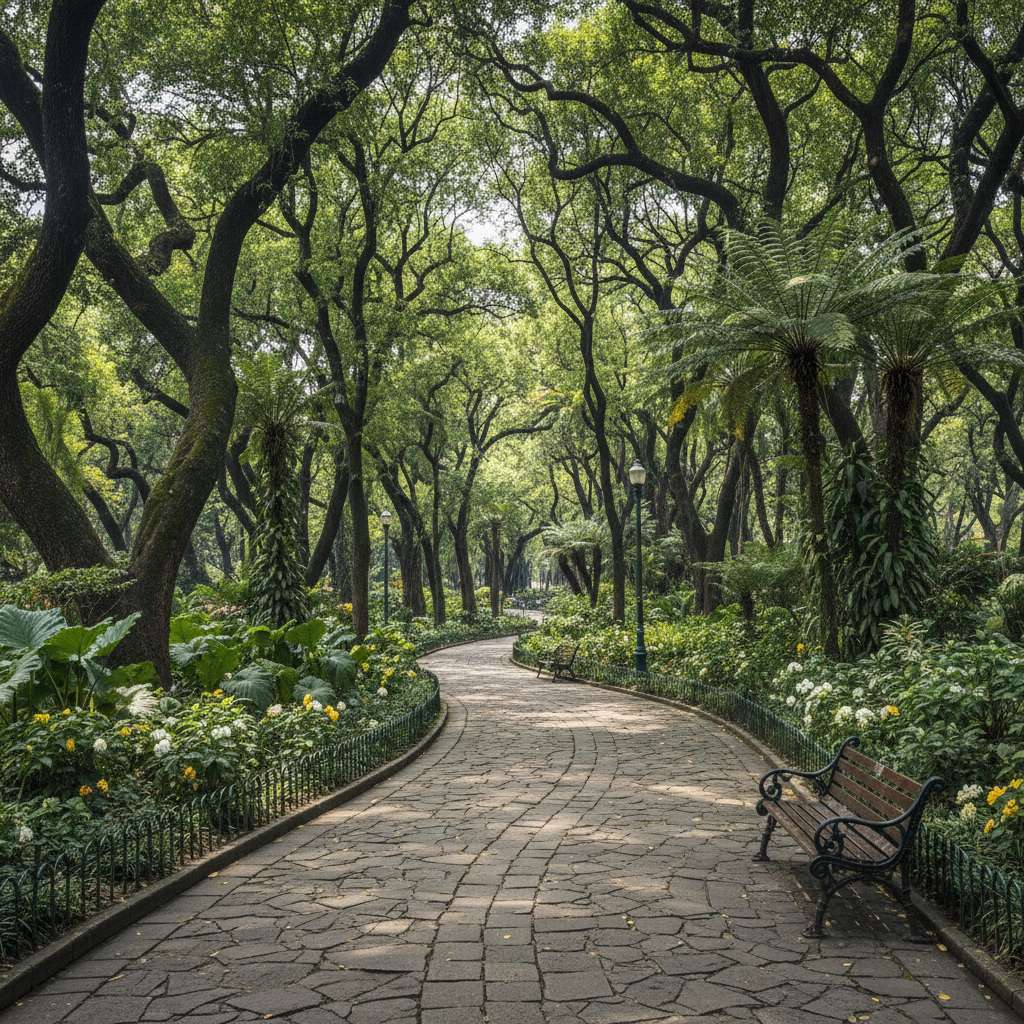 Sendero verde en el Bosque de Chapultepec